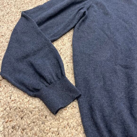 LL Bean Men's Cotton Cashmere V Neck Sweater Sz L Tall Blue Preppy Casuaol - Picture 3 of 5